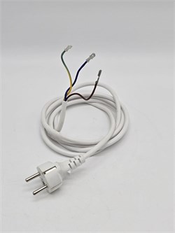 Кабель питания 3х0.75mm 190см вилка прямая, (цвет белый) для парогенератора RTS17476000008533584-Б/У