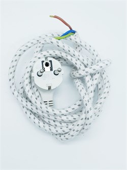 Шнур сетевой Б/У для утюга в тканевой оплётке 2,30 метра 250V 16A RTS17476000008533871-Б/У