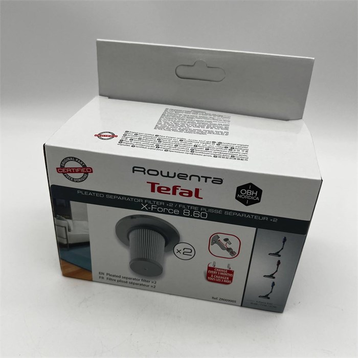 ZR009005 Гофрированные фильтры (2 шт) для беспроводных пылесосов Tefal, Rowenta ZR009005 - фото 390825